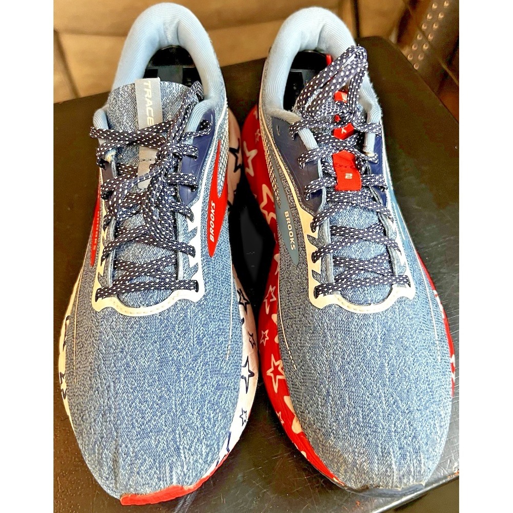 Brooks Trace 2 Patriotic Stars USA Running Sneakers America Men's Size 7.5 - Picture 4 of 11